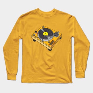 Turntable (Yellow Orange + Ship Gray Colorway) Analog / Music Long Sleeve T-Shirt